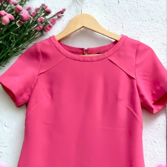 Banana Republic Fuchsia Flounce Dress Size 6 - Picture 8 of 13